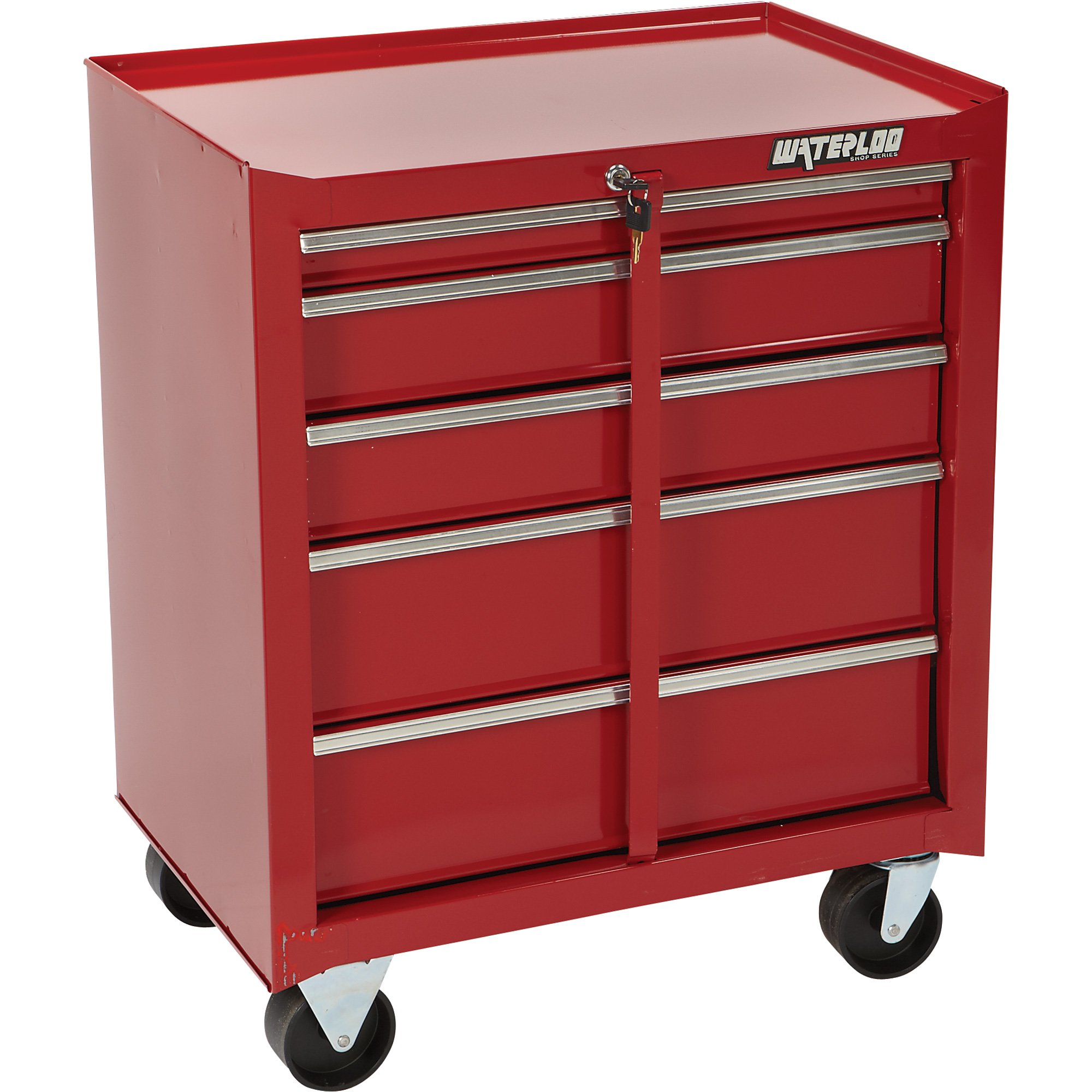 Waterloo 27in. 5-Drawer Bottom Rolling Tool Cabinet — Red